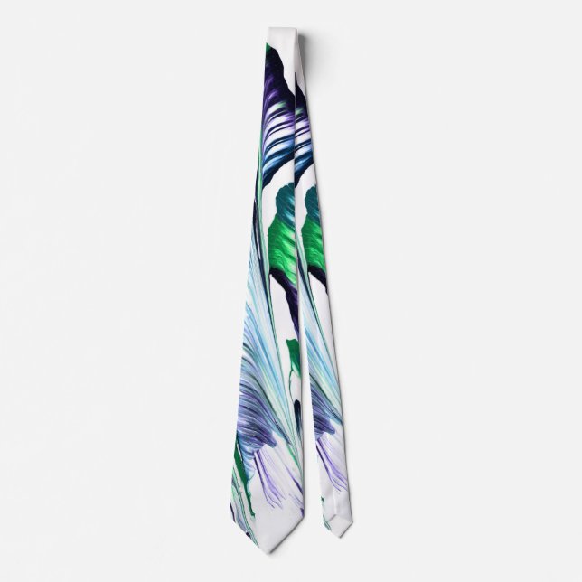 Pain Remover 1 Purple Green Flower Abstract Tie (Front)