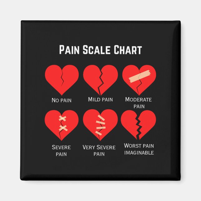 Pain Scale Chart Design For Funny Valentines Day  Magnet (Front)