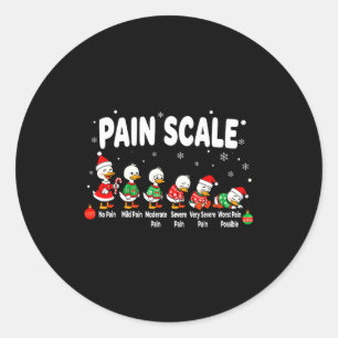 Pain Scale Christmas Goose Funny Nurse Christmas I Classic Round Sticker