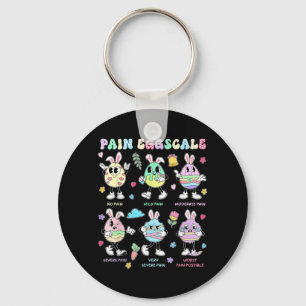 Pain Scale Easter Day Cute Bunny Eggs Nurse Triage Keychain