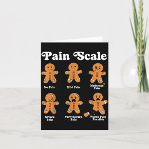 Pain Scale Funny Gingerbread Christmas Nurse Pain  Card