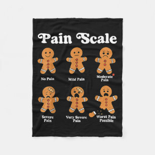 Pain Scale Funny Gingerbread Christmas Nurse Pain  Fleece Blanket