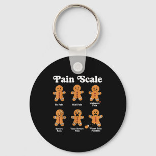 Pain Scale Funny Gingerbread Christmas Nurse Pain  Keychain