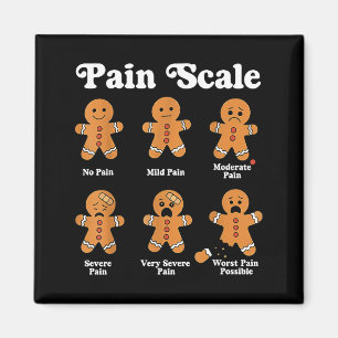 Pain Scale Funny Gingerbread Christmas Nurse Pain  Magnet