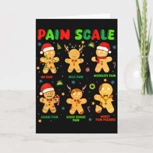 Pain Scale Funny Gingerbread Man Christmas Nurse H Card