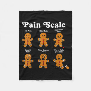 Pain Scale Funny Gingerbread Man Christmas Nurse H Fleece Blanket