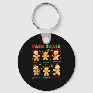 Pain Scale Funny Gingerbread Man Christmas Nurse H Keychain