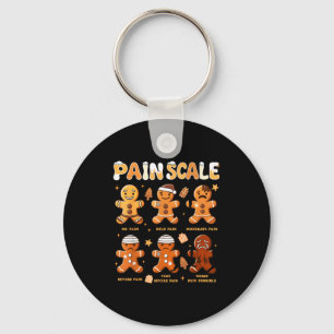 Pain Scale Funny Gingerbread Man Christmas Nurse H Keychain