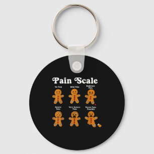 Pain Scale Funny Gingerbread Man Christmas Nurse H Keychain