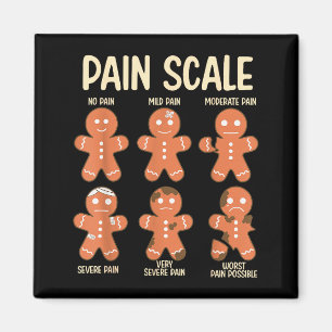 Pain Scale Funny Gingerbread Man Christmas Nurse H Magnet