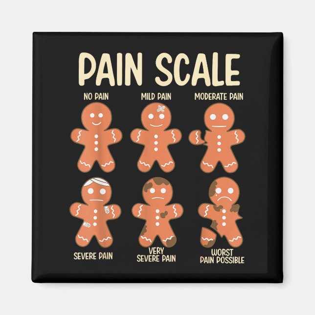 Pain Scale Funny Gingerbread Man Christmas Nurse H Magnet (Front)