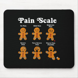 Pain Scale Funny Gingerbread Man Christmas Nurse H Mouse Pad