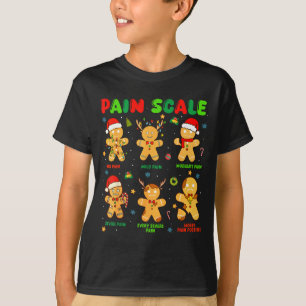 Pain Scale Funny Gingerbread Man Christmas Nurse H T-Shirt