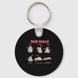 Pain Scale Funny Melting Snowman Christmas  Keychain