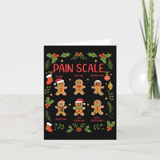 Pain Scale Gingerbread Essment Rn Er Nurse Christm Card (Front)