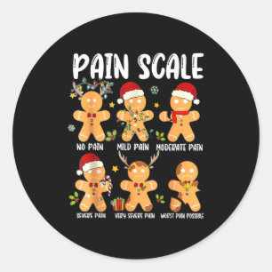 Pain Scale Gingerbread Trauma Nurse Christmas Nurs Classic Round Sticker