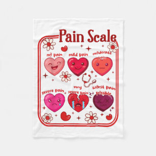 Pain Scale Heart Candy Trauma Nurse Triage Valenti Fleece Blanket