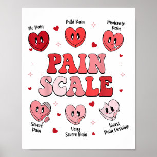Pain Scale Heart Candy Trauma Nurse Triage Valenti Poster