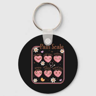 Pain Scale Hearts Nurse Valentine Keychain
