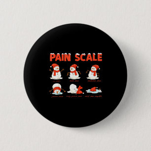 Pain Scale Snowman Funny Nurse Christmas Icu Nurse 2 Inch Round Button
