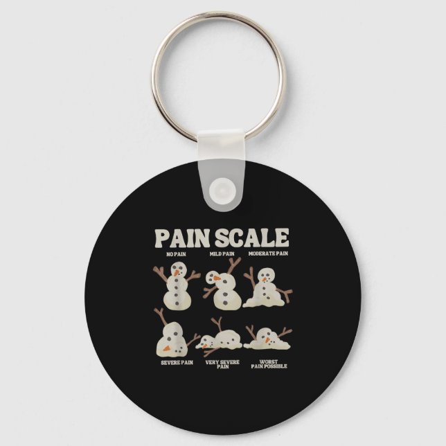 Pain Scale Snowman Funny Nurse Christmas Icu Nurse Keychain (Front)