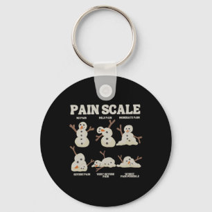 Pain Scale Snowman Funny Nurse Christmas Icu Nurse Keychain