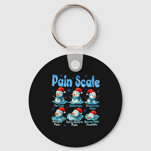 Pain Scale Snowman Healthcare Worker Pain Essment  Keychain (Front)