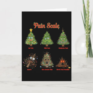 Pain Scale Snowman Nurse Christmas Tree Snow Pajam Card