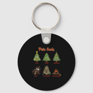 Pain Scale Snowman Nurse Christmas Tree Snow Pajam Keychain