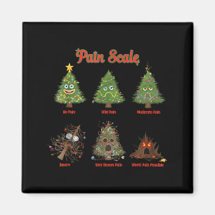 Pain Scale Snowman Nurse Christmas Tree Snow Pajam Magnet