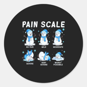 Pain Scale Snowman Nurse Christmas Xmas Snow Pajam Classic Round Sticker