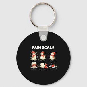 Pain Scale Snowman Nurse Christmas Xmas Snow Pajam Keychain