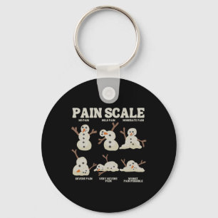 Pain Scale Snowman Nurse Christmas Xmas Snow Pajam Keychain