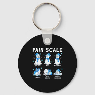Pain Scale Snowman Nurse Christmas Xmas Snow Pajam Keychain