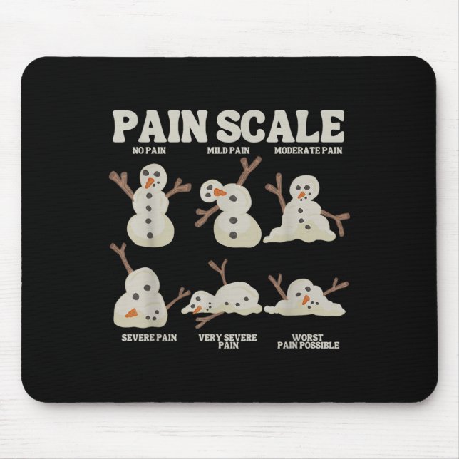 Pain Scale Snowman Nurse Christmas Xmas Snow Pajam Mouse Pad (Front)