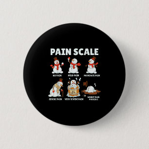 Pain Scale Snowman Xmas Funny Nurse Christmas Icu  2 Inch Round Button