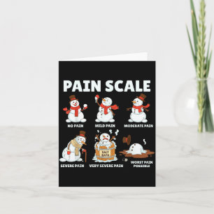 Pain Scale Snowman Xmas Funny Nurse Christmas Icu  Card