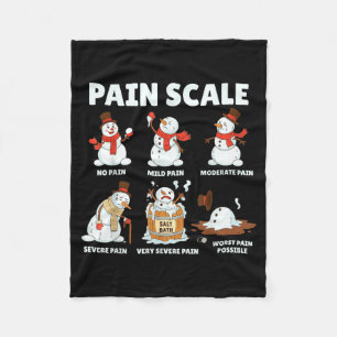 Pain Scale Snowman Xmas Funny Nurse Christmas Icu  Fleece Blanket