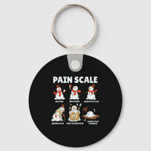 Pain Scale Snowman Xmas Funny Nurse Christmas Icu Keychain