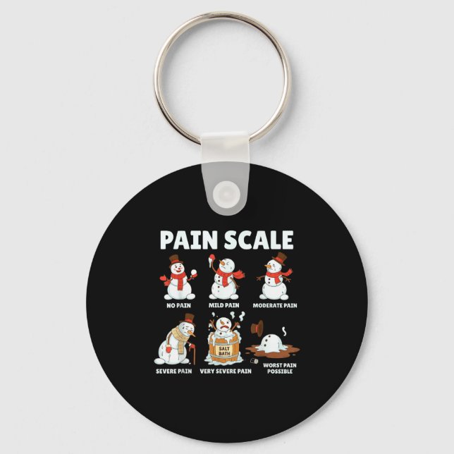 Pain Scale Snowman Xmas Funny Nurse Christmas Icu  Keychain (Front)