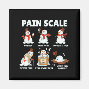 Pain Scale Snowman Xmas Funny Nurse Christmas Icu  Magnet