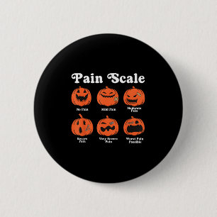 Pain Scale Soky Pumpkin Fall Halloween Trauma Nurs 2 Inch Round Button