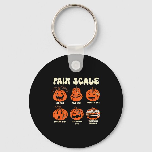 Pain Scale Soky Pumpkin Fall Halloween Trauma Nurs Keychain (Front)