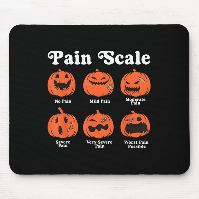 Pain Scale Soky Pumpkin Fall Halloween Trauma Nurs Mouse Pad (Front)