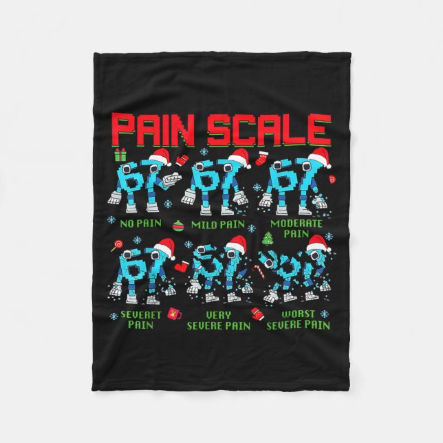 Pain Scale Steal A Six Seven Brainrot Italian Funn Fleece Blanket (Front)