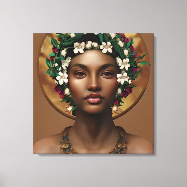 Pain to Power | African-American Queen Canvas Print (Front)