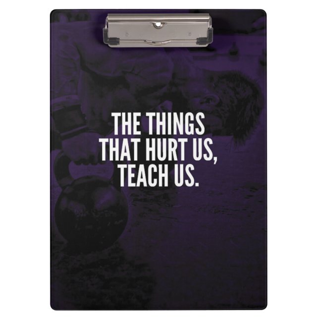 Pain - Workout Inspirational Words - Kettlebell Clipboard (Front)