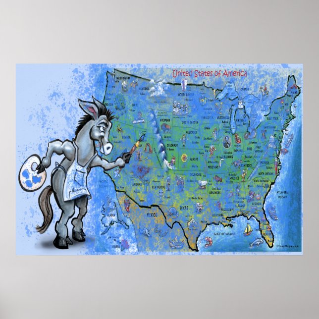 Paint America Blue Poster (Front)