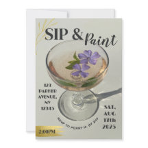 Paint And Sip Invitation Girls Night In