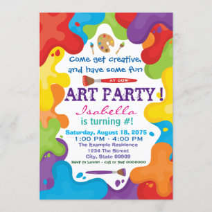 Paint Art Party Invitations